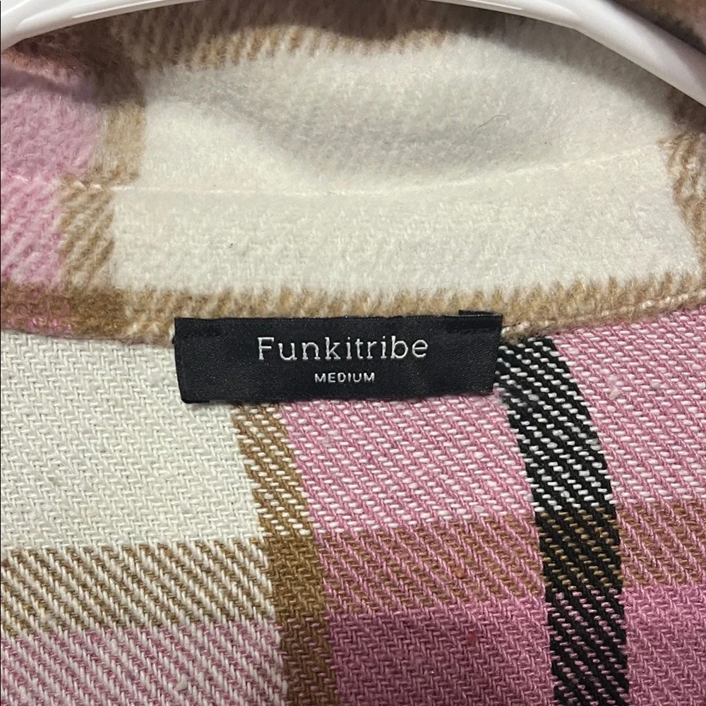 Plaid Pink and Cream Women's Jacket - Picture 2 of 2